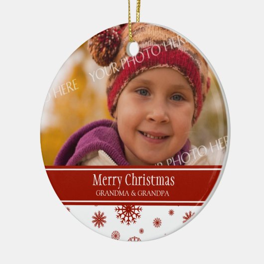 Foto van Merry kerst Grootouders Ornament Red (Links)
