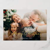 Foto van Merry kerst Simple Family Folie Feestdagenkaart (Voorkant)