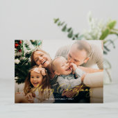 Foto van Merry kerst Simple Family Folie Feestdagenkaart (Staand Voorkant)