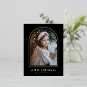 Foto van Merry KerstBlack Arch Folie Feestdagen Briefkaart (Staand Voorkant)