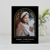 Foto van Merry KerstBlack Arch Folie Feestdagenkaart (Staand Voorkant)
