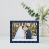 Foto van Merry KerstBlue Play Wedding Briefkaart (Staand voorkant)