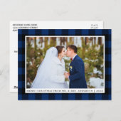 Foto van Merry KerstBlue Play Wedding Briefkaart (Voorkant / Achterkant)