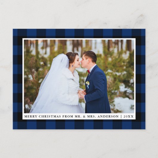 Foto van Merry KerstBlue Play Wedding Briefkaart (Voorkant)