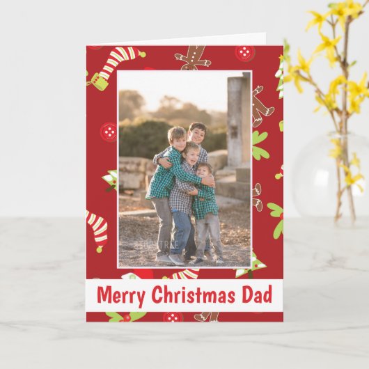 Foto van Merry KerstDad Holiday Kaart (Gele Bloem)