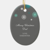 Foto van Merry KerstDad Ornament Aqua Gray (Achterkant)
