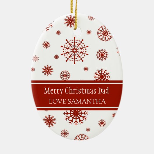 Foto van Merry KerstDad Ornament Red (Achterkant)