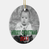 Foto van Merry Kerstdated Keramisch Ornament (Rechts)