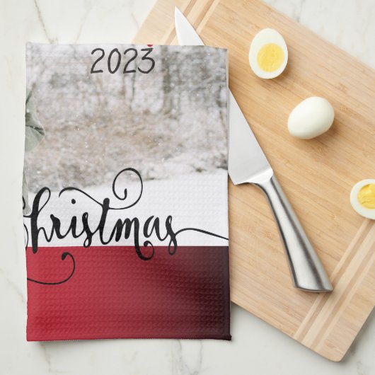 Foto van Merry Kerstdiy Theedoek (Quarter Fold)