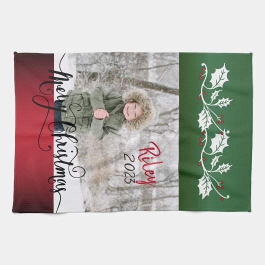 Foto van Merry Kerstdiy Theedoek (Horizontaal)