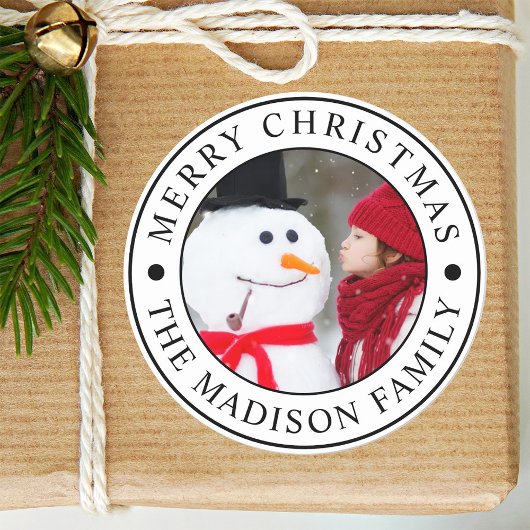 Foto van Merry Kerstfeestay Ronde Sticker