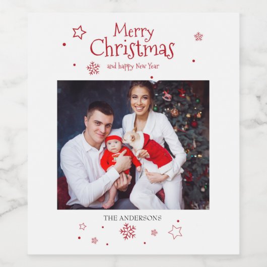 Foto van Merry Kerstfeestay Wijn Etiket (Enkel label)