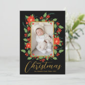 Foto van Merry KerstFloral Feestdagenkaart (Staand voorkant)