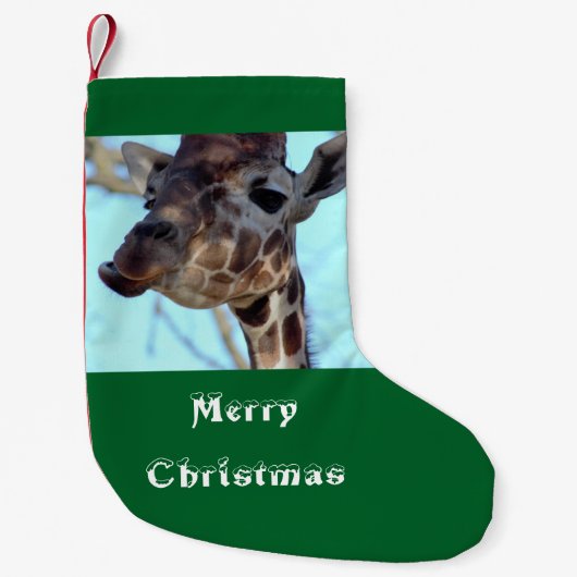 Foto van Merry kerstGiraffe Kleine Kerstsok (Voorkant)