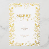 Foto van Merry Kerstgold Folie Uitnodiging (Voorkant)