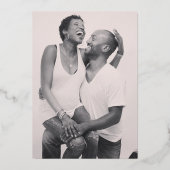 Foto van Merry Kerstgold Folie Uitnodiging (Achterkant)