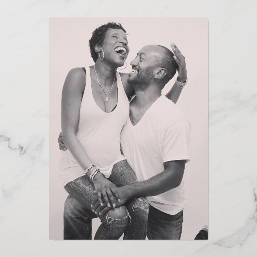 Foto van Merry Kerstgold Folie Uitnodiging (Achterkant)