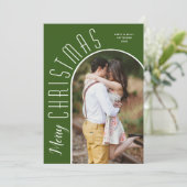 Foto van Merry KerstGreen Arch Feestdagenkaart (Staand voorkant)