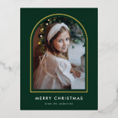 Foto van Merry KerstGreen Arch Folie Feestdagen Briefkaart (Voorkant)