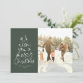Foto van Merry Kerstgreen familie Feestdagenkaart (Staand voorkant)
