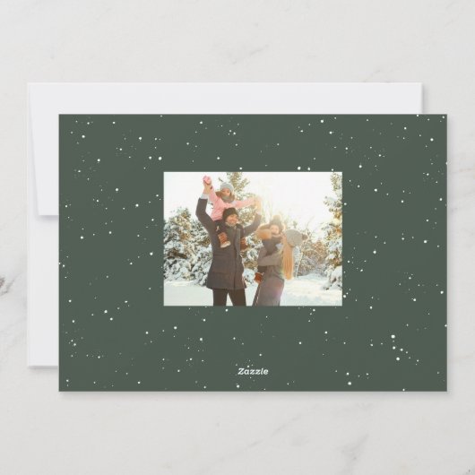 Foto van Merry Kerstgreen familie Feestdagenkaart (Achterkant)