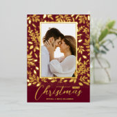 Foto van Merry KerstGreenery Folie Feestdagenkaart (Staand Voorkant)