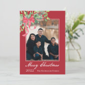 Foto van Merry KerstHolly en Berry Greenery Feestdagenkaart (Staand voorkant)