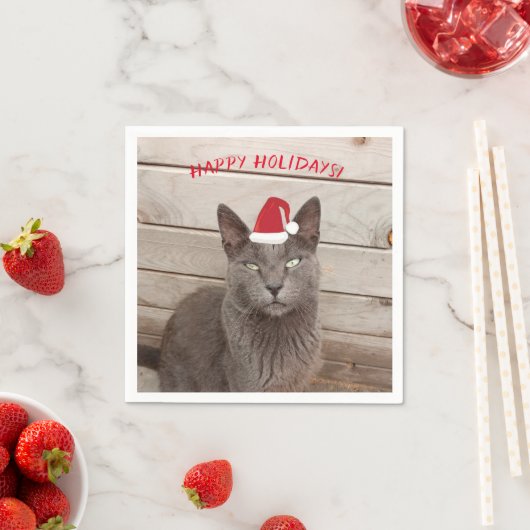 Foto van Merry Kerstkat Servet (Insitu)