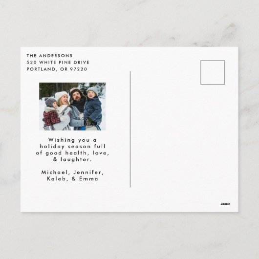 Foto van Merry Kerstmis Feestdagenkaart (Achterkant)