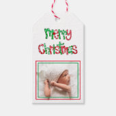 Foto van Merry Kerstmis Holiday Cadeaulabel (Voorkant)