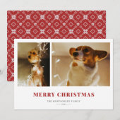 Foto van Merry KerstRed Fair Isle Feestdagenkaart (Voorkant / Achterkant)