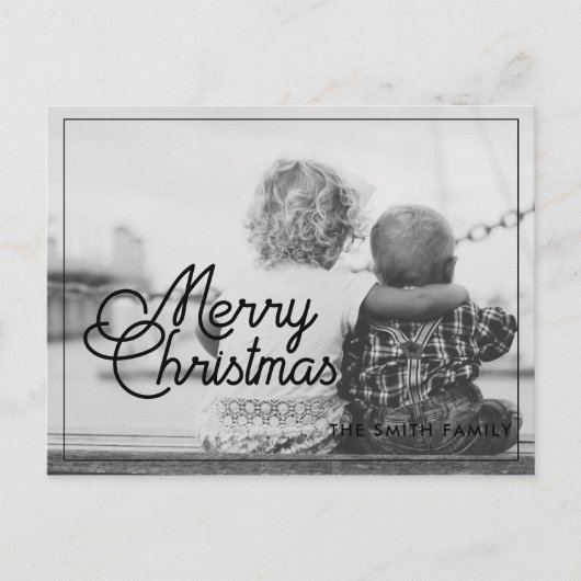 Foto van Merry Kerstretro Briefkaart (Voorkant)