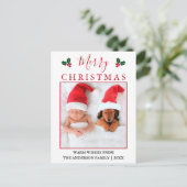 Foto van Merry Kerstrode Berries Briefkaart (Staand voorkant)