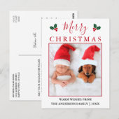 Foto van Merry Kerstrode Berries Briefkaart (Voorkant / Achterkant)