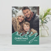 Foto van Merry Kerstscript Feestdagenkaart (Staand voorkant)