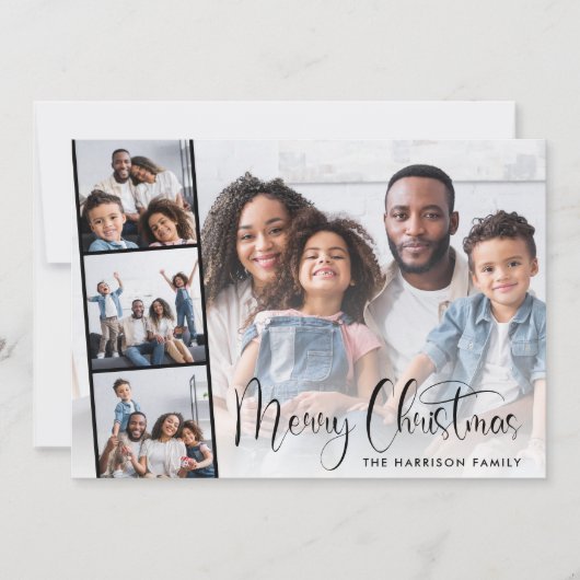 Foto van Merry Kerstscript Feestdagenkaart (Voorkant)