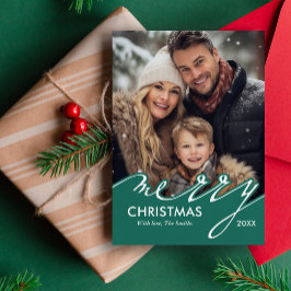 Foto van Merry Kerstscript Feestdagenkaart