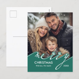Foto van Merry Kerstscript Feestdagenkaart