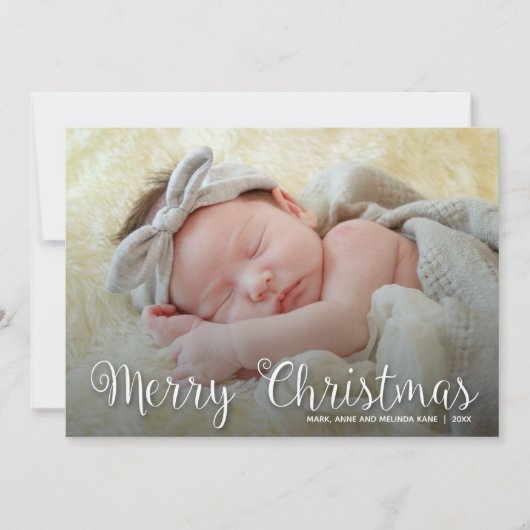 Foto van Merry Kerstscript Feestdagenkaart (Voorkant)