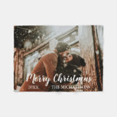 Foto van Merry Kerstscript Fleece Deken (Voorkant (Horizontaal))