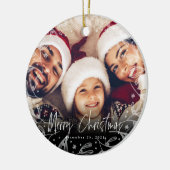 Foto van Merry Kerstscript Keramisch Ornament (Links)