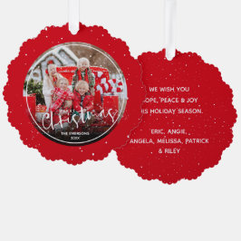 Foto van Merry Kerstscript Ornament Kaart