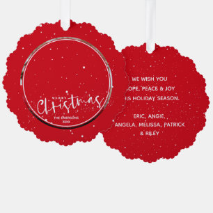 Foto van Merry Kerstscript Ornament Kaart