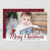 Foto van Merry Kerstsneeuwframe Feestdagenkaart (Voorkant / Achterkant)