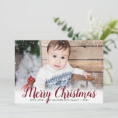 Foto van Merry Kerstsneeuwframe Feestdagenkaart (Staand voorkant)