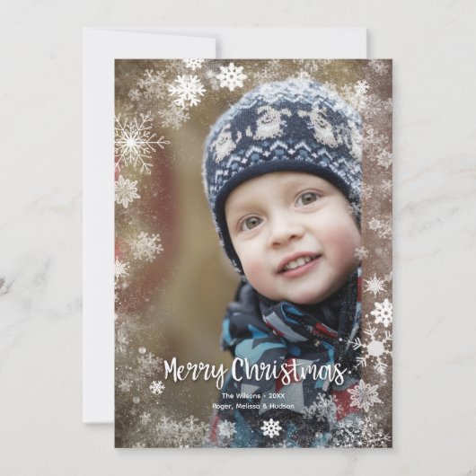 Foto van Merry Kerstsnowflakes Feestdagenkaart (Voorkant)