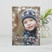 Foto van Merry Kerstsnowflakes Feestdagenkaart (Staand voorkant)