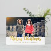 Foto van Merry Kersttrendy Folie Feestdagenkaart (Staand Voorkant)