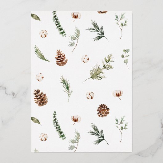 Foto van Merry & Married Cotton Winter Weduwen Folie Feestdagenkaart (Achterkant)