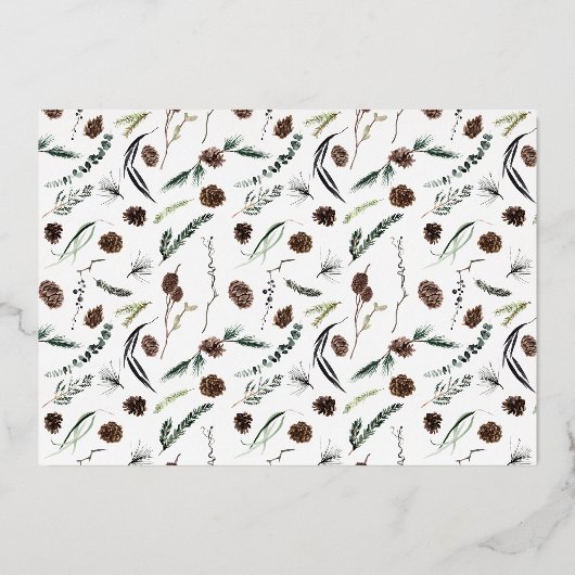 Foto van Merry & Married Dusty Winter Weduwen Folie Feestdagenkaart (Achterkant)